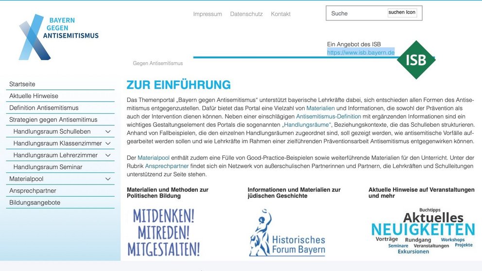 Vorschau Startseite Portal Bayern gegen Antisemitismus 